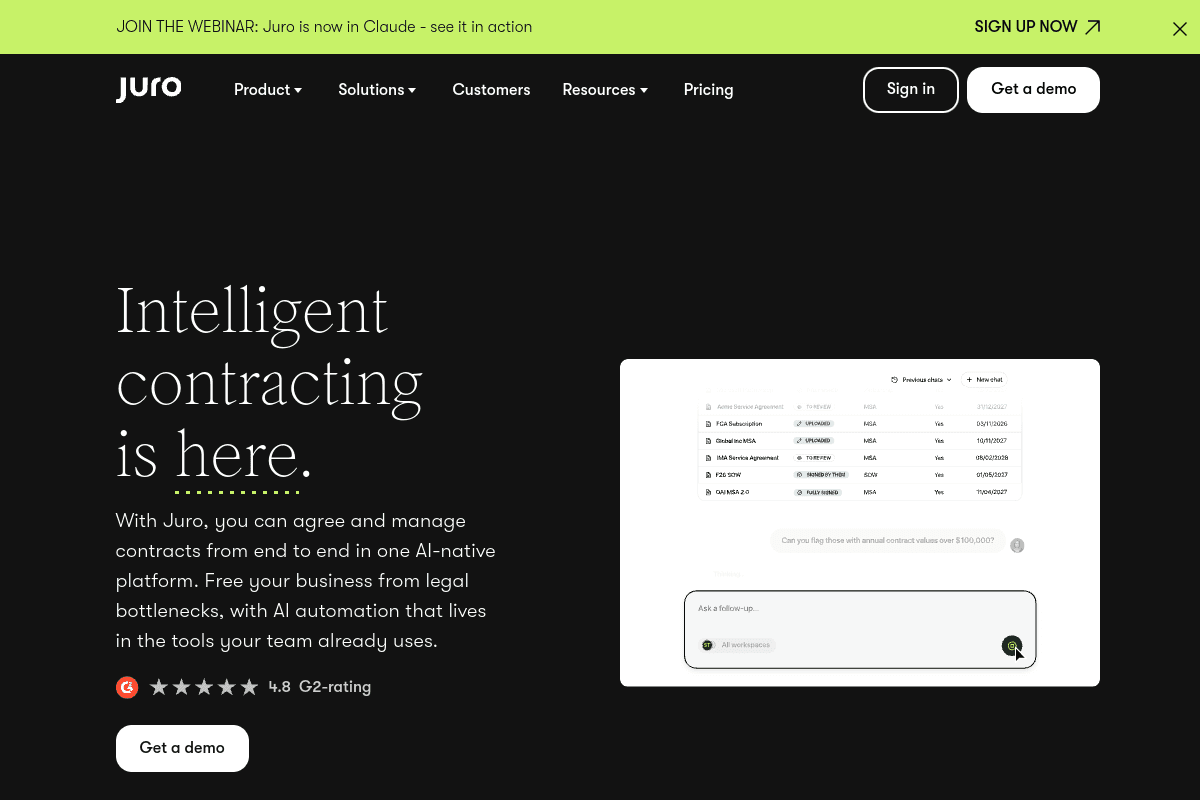 Juro -- Best CLM for Growth-Stage Companies
