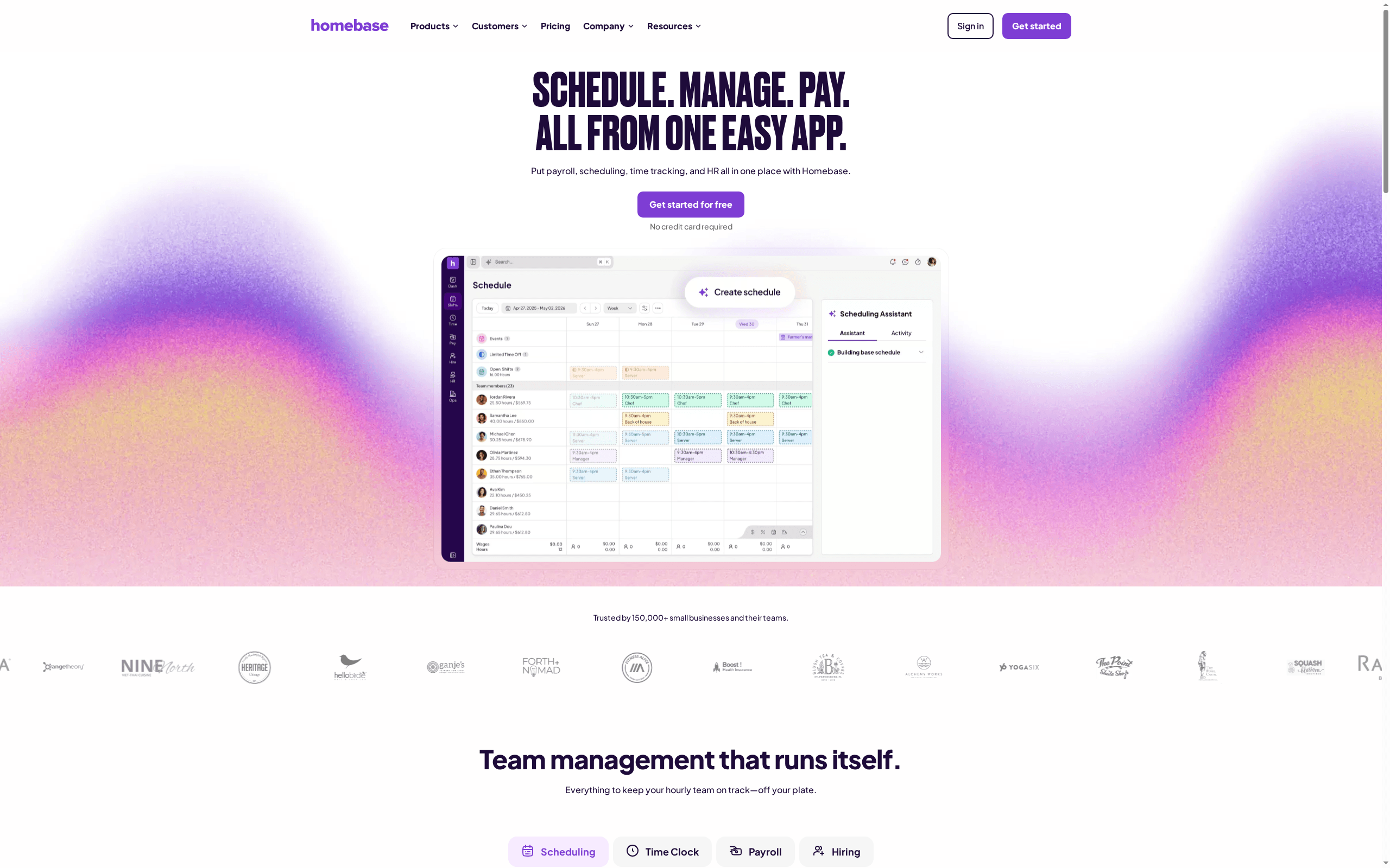 Homebase -- Best Free Scheduling for Small Business