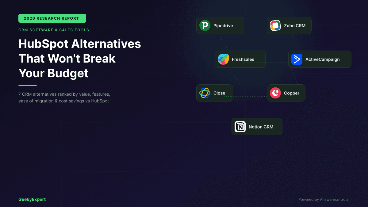 HubSpot Alternatives That Won't Break Your Budget (2026)
