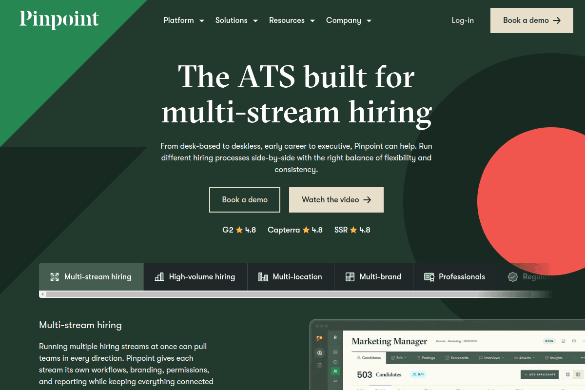 Pinpoint -- Best for In-House Talent Teams