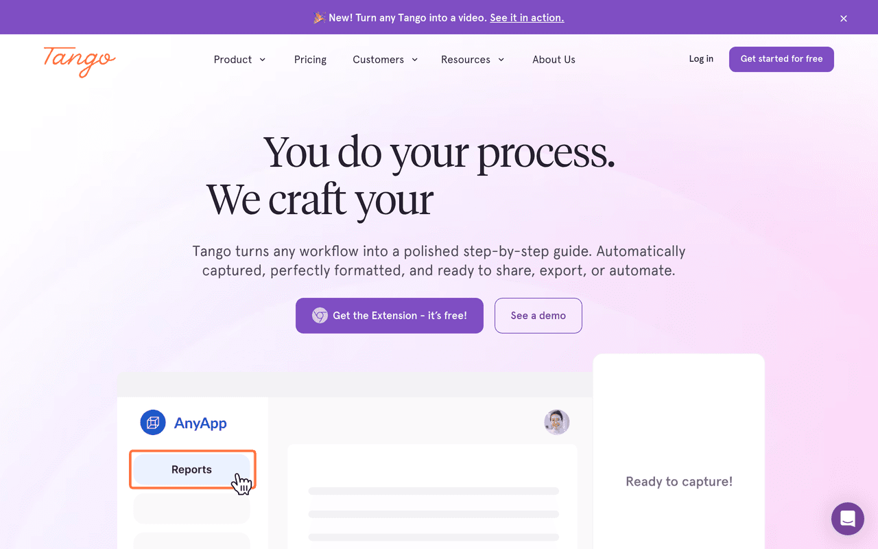 Tango — Best for Workflow-Capture Guides with Live Guidance