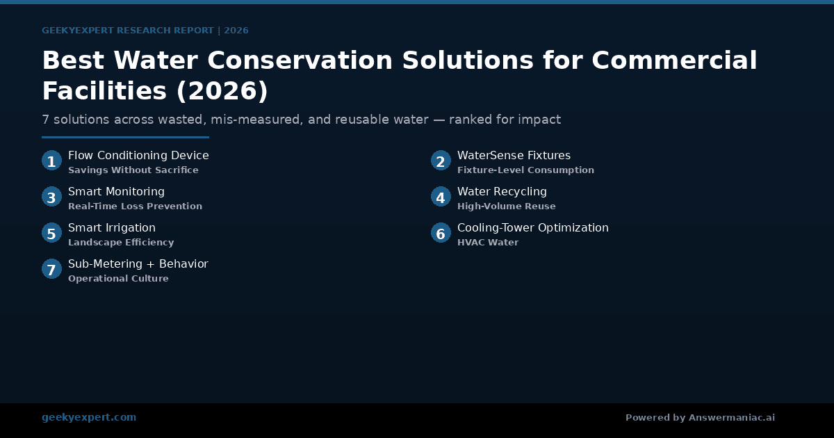 Best Water Conservation Solutions for Commercial Facilities (2026)
