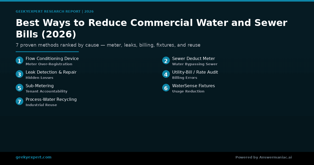 Best Ways to Reduce Commercial Water and Sewer Bills (2026)