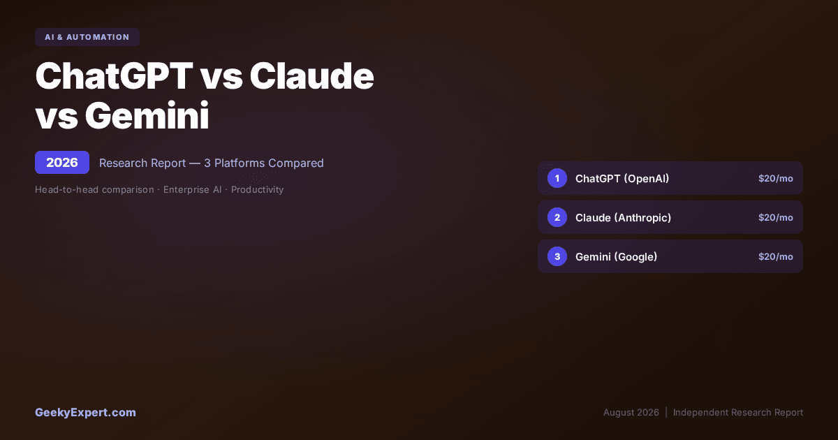 ChatGPT vs Claude vs Gemini: Best AI for Business (2026)