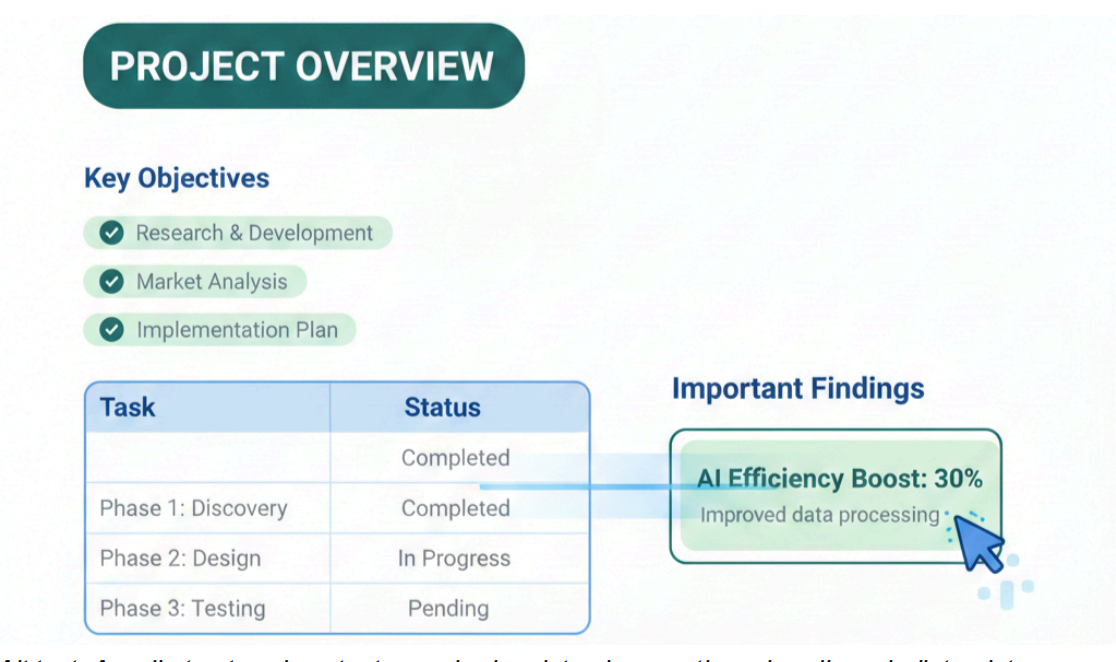 A well-structured content page broken into clear sections: headings, bullet points, tables, and highlighted answer snippets.