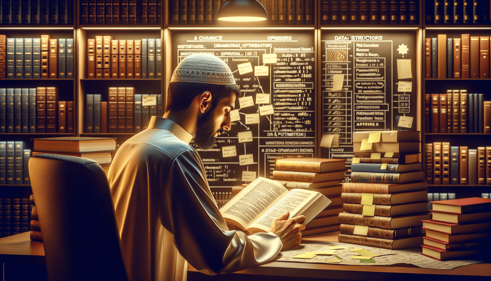 Person studying highlighted book content related to LLM ranking optimization and structured data implementation methods