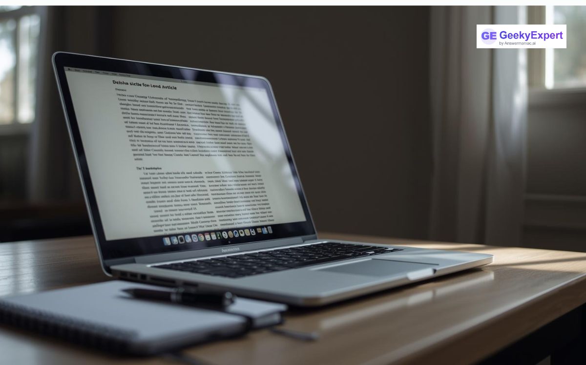 Printed documents on desk displaying structured content strategies for how to rank in answer engines with clear formatting